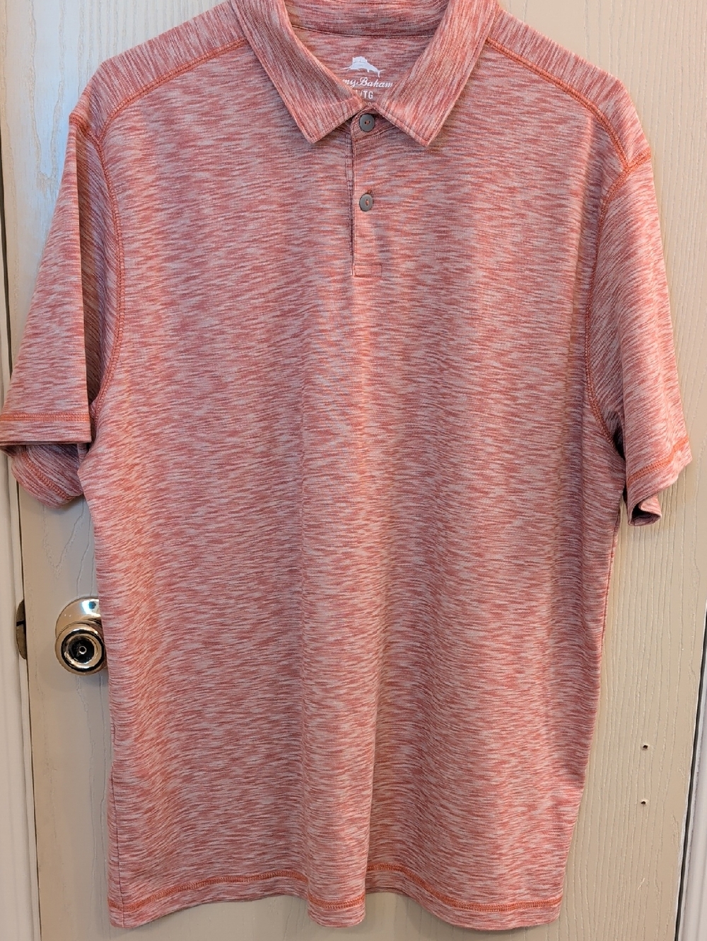 Tommy Bahama Coral Polo Shirt Men XL Supima Cotton Blend Short Sleeve Heathered - Picture 2 of 7